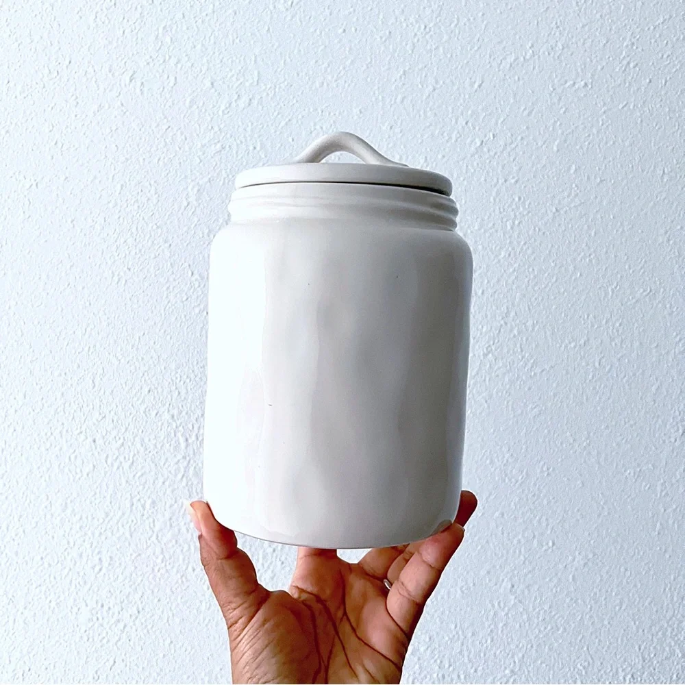 Rae Dunn Share a Meal with Friends Dog Snacks Pet Treat Canister